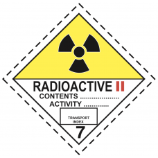 Инф.табло, класс 7B Радиоактивные материалы. (Наклейка,300х300мм или 250х250мм) 