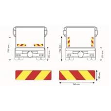 Задние опознавательные знаки для грузовика (основа - алюминий 0,8мм).  