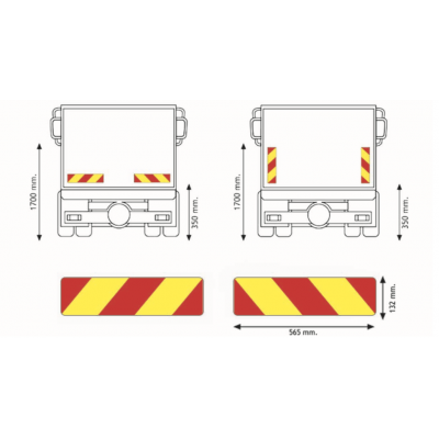Задние опознавательные знаки для грузовика (основа - алюминий 0,8мм).  